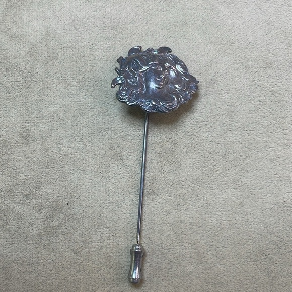 Vintage Silver tone Woman Stick Pin - Picture 2 of 5